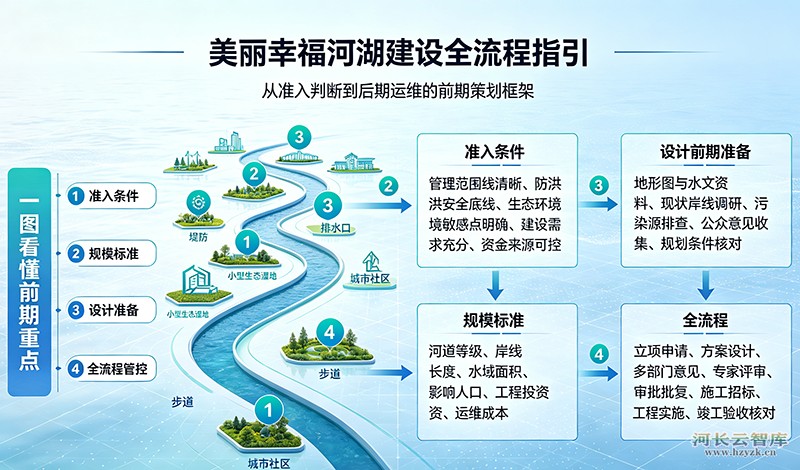 美丽幸福河湖准入条件、规模标准、设计前期准备+全流程